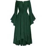 Dunkelgrüne Gothic Maxi Schulterfreie Lange Abendkleider aus Spitze für Damen Größe XL 