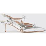 Silberne Elegante Scarosso Cinderella High Heels & Stiletto-Pumps aus Kalbsleder für Damen Größe 35 mit Absatzhöhe 5cm bis 7cm 