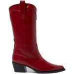 Reduzierte Rote Scarosso Spitze Cowboy-Boots & Cowboystiefeletten aus Kalbsleder für Damen Größe 37,5 mit Absatzhöhe 5cm bis 7cm 