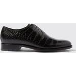 Schwarze Animal-Print Business Scarosso Hochzeitsschuhe & Oxford Schuhe aus Kalbsleder für Herren Größe 43,5 mit Absatzhöhe bis 3cm 