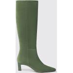 Grüne Elegante Scarosso High Heel Stiefeletten & High Heel Boots mit Reißverschluss aus Veloursleder für Damen Größe 37,5 mit Absatzhöhe 5cm bis 7cm 