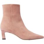 Reduzierte Pinke Elegante Scarosso Spitze High Heel Stiefeletten & High Heel Boots mit Reißverschluss aus Veloursleder für Damen Größe 42 