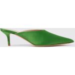 Reduzierte Grüne Scarosso Mules ohne Verschluss aus Leder für Damen Größe 37 mit Absatzhöhe 5cm bis 7cm 