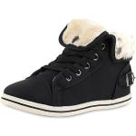 Schwarze High Top Sneaker & Sneaker Boots mit Schnalle aus Kunstfell Gefüttert für Damen Größe 37 für den für den Winter 