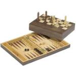 Schach-Backgammon Walnuss,