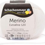 Weiße Schachenmayr Merino Extrafine 120 Strickwolle & Strickgarne maschinenwaschbar 