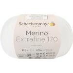 Reduzierte Weiße Schachenmayr Merino Extrafine 170 Strickwolle & Strickgarne maschinenwaschbar 