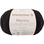 Schwarze Schachenmayr Merino Extrafine 120 Strickwolle & Strickgarne maschinenwaschbar 