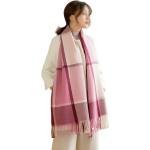 Pinke Karo Kaschmir-Schals aus Polyester für Herren für den für den Winter 