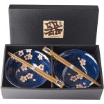 Pinke Asiatische Runde Schüssel Sets & Schalen Sets aus Keramik mikrowellengeeignet 2-teilig 