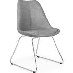 Graue Moderne Doncosmo Stuhl-Serie aus Leder Breite 0-50cm, Höhe 50-100cm, Tiefe 50-100cm 2-teilig 