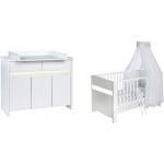 Weiße SCHARDT Babyzimmermöbel aus Massivholz höhenverstellbar 70x140 2-teilig 