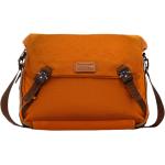 Orange Elegante Messenger Bags & Kuriertaschen mit Reißverschluss aus Leder mit Laptopfach 