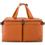 Orange Sporttaschen mit Reißverschluss aus Rindsleder 