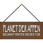 Schatzmix Planet der Affen Metallschild 27x10 cm Wanddeko tin Sign mit Kordel Blechschild, Blech, Mehrfarbig