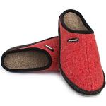 SCHAWOS Damen Filz Hausschuh 2-farbig mit Fußbett feste Sohle rutschhemmend (40 EU, Rot (132F), numeric_40)