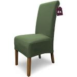 Reduzierte Olivgrüne Moderne Runde Stuhlhussen aus Baumwolle 6-teilig 
