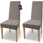 Reduzierte Taupefarbene Moderne Stuhlhussen aus Baumwolle 2-teilig 