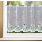 Weiße Scheibengardinen & Küchengardinen mit Oster-Motiv aus Textil transparent 