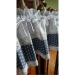 Weiße Sterne Shabby Chic Scheibengardinen & Küchengardinen aus Baumwollmischung 