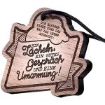 schenkYOU Premium Schlüsselanhänger aus Nussbaumholz vorgraviert - personalisierte Geschenkidee für Muttertag, Vatertag - Gravur „Die kleinen Dinge...„