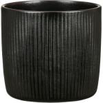 Schwarze Runde Übertöpfe aus Keramik 