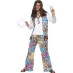 Reduzierte Bunte Blumenmuster Smiffys Hippie-Kostüme & 60er Jahre Kostüme aus Polyester für Herren Größe L 