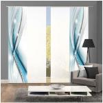 Reduzierte Aquablaue Home Wohnideen Schiebegardinen & Schiebevorhänge aus Kunststoff blickdicht 4-teilig 