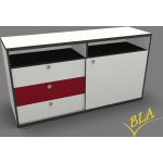 Schiebetüren-Schubladen-Büro Sideboard Pendo 160 x 80 x 44 cm Auswahl Farbe Optionen