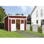 Rote Skandinavische Weka Blockbohlenhäuser 21mm aus Massivholz mit Schiebetüren Blockbohlenbauweise 
