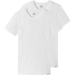 Schiesser 2er Pack Long Life Baumwolle Unterhemd / Shirt Kurzarm Körpernahe Schnittform mit V-Ausschnitt, Kleines Serien-Logo am Saum, Reduzierte Pilling-Bildung und glatte gleichmäßige Oberfläche
