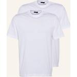 Weiße Schiesser T-Shirts aus Baumwolle für Herren Übergrößen 2-teilig 