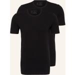 Schwarze Kurzärmelige Schiesser T-Shirts aus Jersey für Herren Übergrößen 2-teilig 