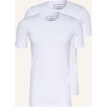 Weiße Kurzärmelige Schiesser T-Shirts aus Jersey für Herren Übergrößen 2-teilig 