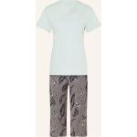 Reduzierte Hellblaue Schiesser Pyjamas kurz aus Jersey für Damen Größe M 