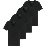 Schwarze Kurzärmelige Schiesser Bio V-Ausschnitt Kurzarm-Unterhemden für Herren 2-teilig 