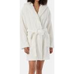 Weiße Unifarbene Schiesser Bademäntel mit Kapuze aus Polyester mit Kapuze für Damen Größe XL 