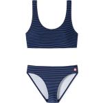 Dunkelblaue Sportliche Schiesser Bustier Bikinis für Kinder für Mädchen Größe 164 