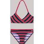 Rote Maritime Schiesser Nautical Bustier Bikinis für Kinder für Mädchen Größe 128 
