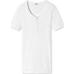 Weiße Henleykragen Rippshirts aus Baumwolle für Damen Größe M 