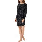 Reduzierte Schwarze Langärmelige Schiesser Damennachthemden aus Baumwolle Größe XL 