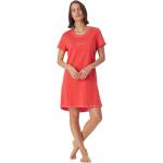 Rote Halblangärmelige Schiesser Midi Damennachthemden aus Baumwolle Größe M 