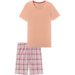 Peachfarbene Pyjamas kurz aus Baumwolle für Damen Größe S 