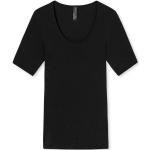 Schwarze Halblangärmelige Schiesser Spenzer T-Shirts aus Baumwolle für Damen Größe S 
