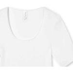 Weiße Halblangärmelige Schiesser Spenzer T-Shirts aus Baumwolle für Damen Größe M 