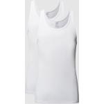 Weiße Elegante Schiesser Herrenträgerhemden & Herrenachselhemden durchsichtig aus Baumwolle Größe L 2-teilig für den für den Sommer 