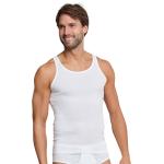 Weiße Schiesser Feinripp-Unterhemden aus Baumwolle für Herren 