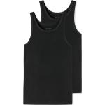 Schwarze Schiesser Bio Herrenunterhemden aus Baumwolle Größe 4 XL 2-teilig 