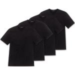 Schwarze Kurzärmelige Schiesser V-Ausschnitt Kurzarm-Unterhemden aus Jersey für Herren Größe M 4-teilig 
