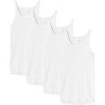Weiße Kurzärmelige Schiesser Kurzarm-Unterhemden für Herren Größe L 4-teilig 
